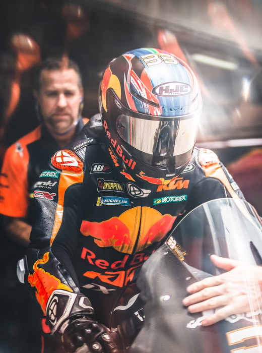 MotoGP rider inside the KTM box